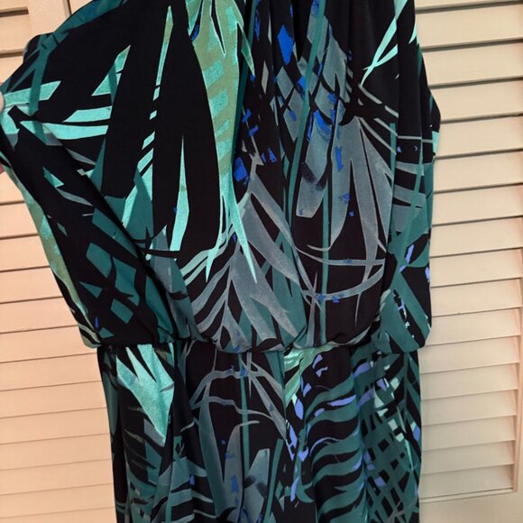 Spaghetti Strap Tropical Print Jumpsuit - Picture 2 of 5
